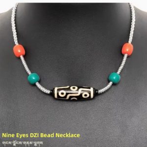 Tibetan Nine-Eye Dzi Bead Necklace Energy Jewelry
