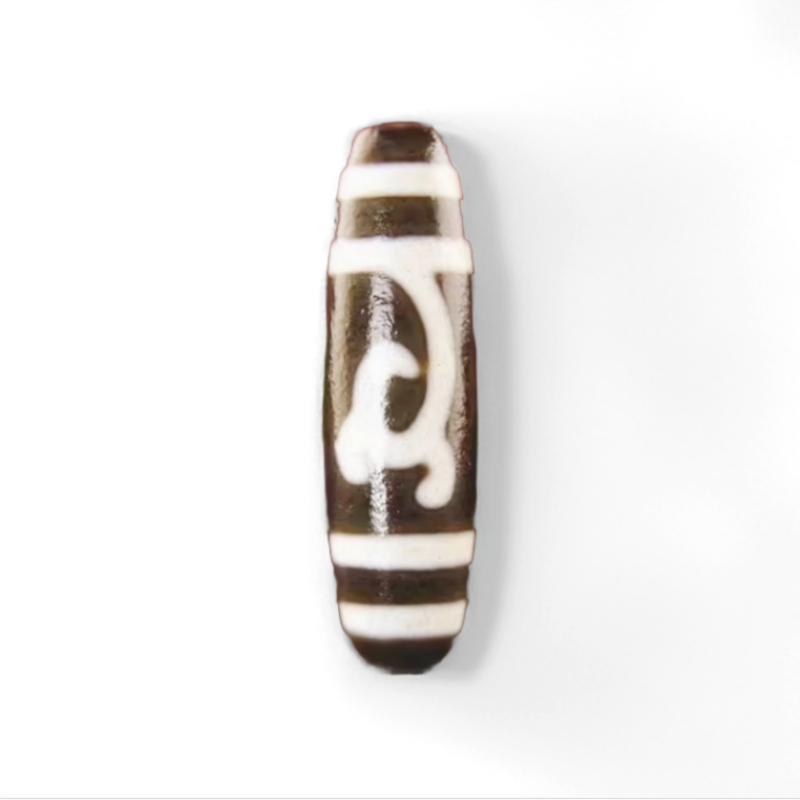 Tibetan Three Eyes DZI Bead Agate Pendant - Image 2